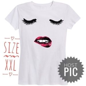 Eyelashes Biting Lip Tee